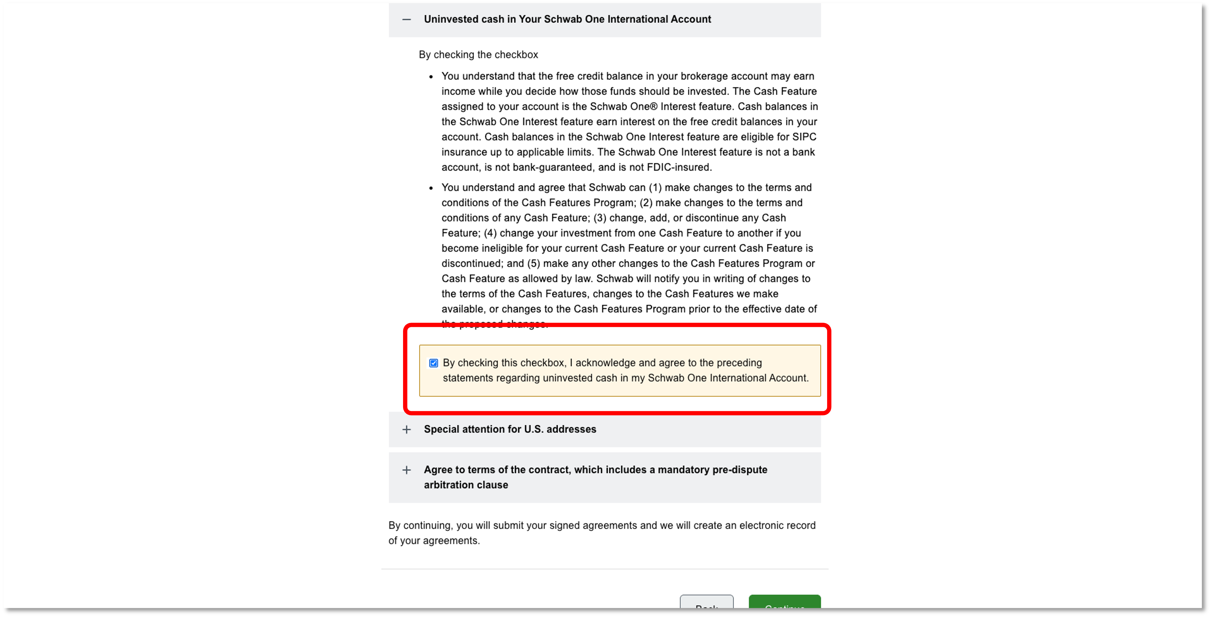 勾選同意條款的表單